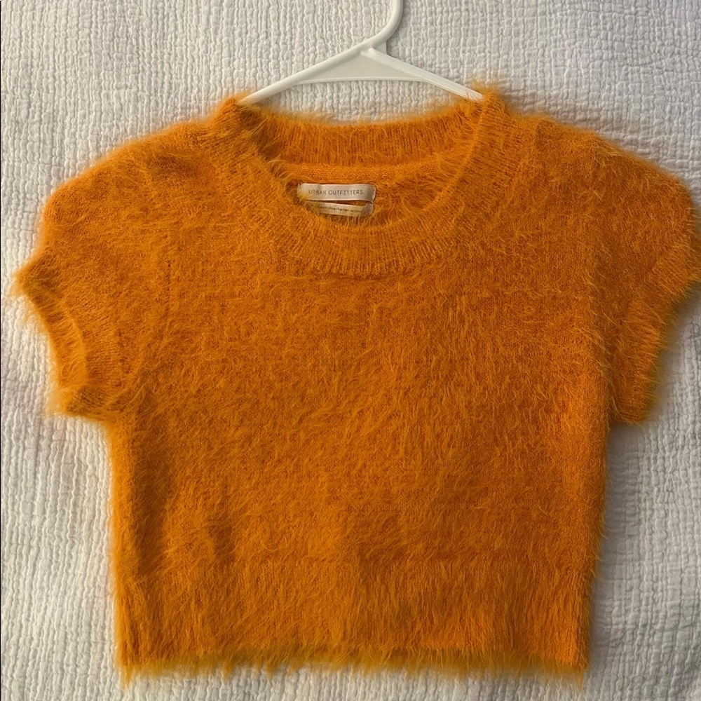 Urban Outfitters orange fuzzy top
